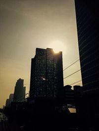 Low angle view of modern buildings against sky