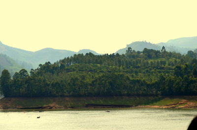 Scenic view of mountains against clear sky