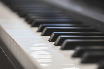 Close-up of piano keys