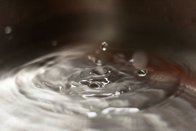 Close-up of water drops on glass