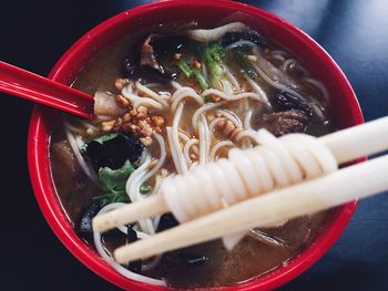 Close-up of soup in bowl