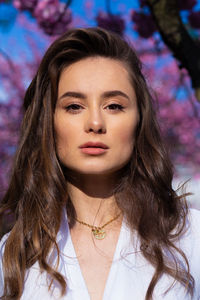 Portrait of woman with brown hair