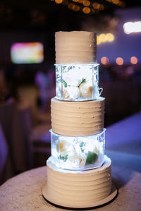 Close-up of dessert on table