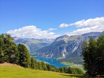 Scenic view of mountains against sky