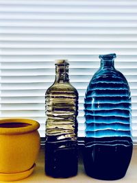 Close-up of bottles on table