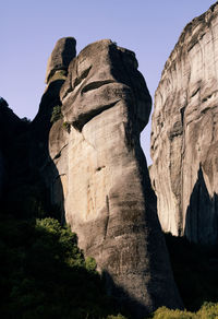 Low angle view of rock formations in  meteora, greece