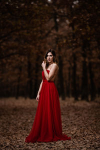 Portrait of a young woman in the forest