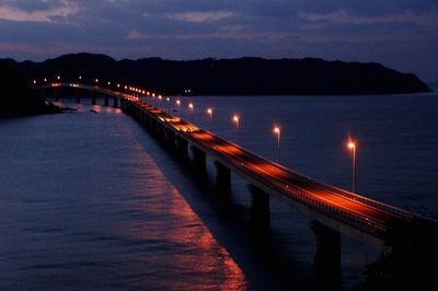 Light trails on road at night