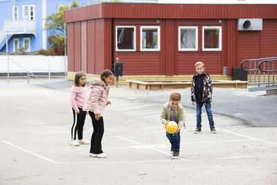 Children playing at school yard