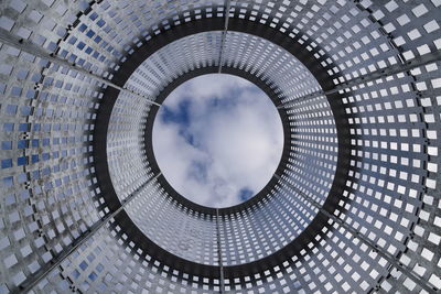 Directly below shot of modern building against sky