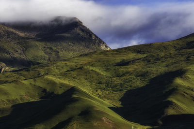 Scenic view of mountains against sky