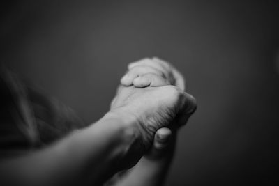 Close-up of couple hands