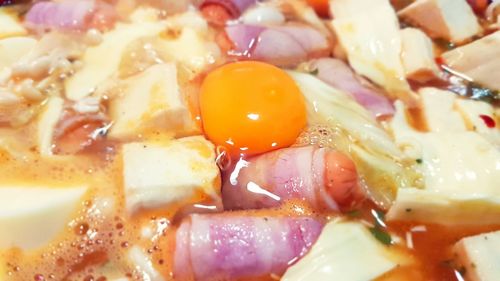 Macro shot of served food