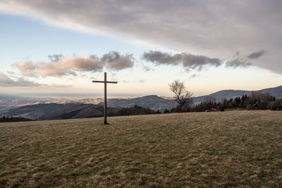 Scenic view of field against sky