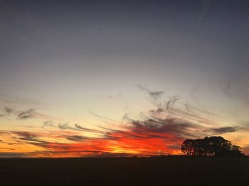 Silhouette of landscape at sunset