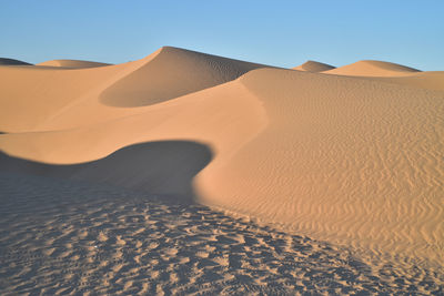 Sand dunes in a desert