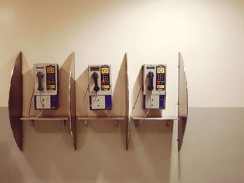 Close-up of telephone booth