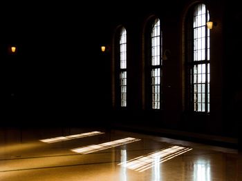 View of illuminated tunnel