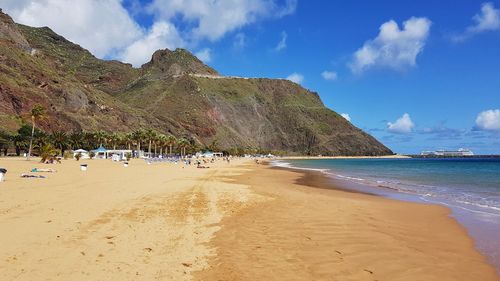 Scenic view of beach against sky