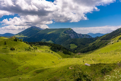 Scenic view of mountains against sky