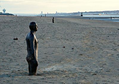 Full length of horse on beach against sky