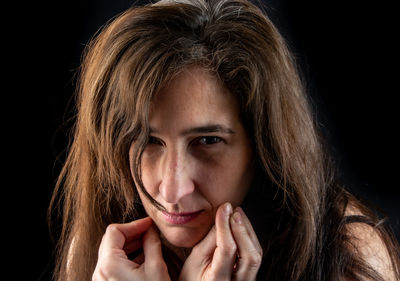 Close-up portrait of a young woman