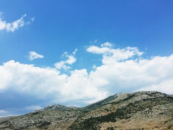 Low angle view of mountain against sky