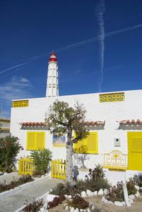 View of built structure against blue sky