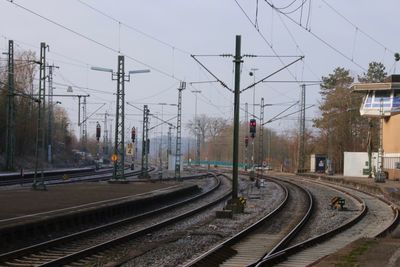 Railroad tracks against sky