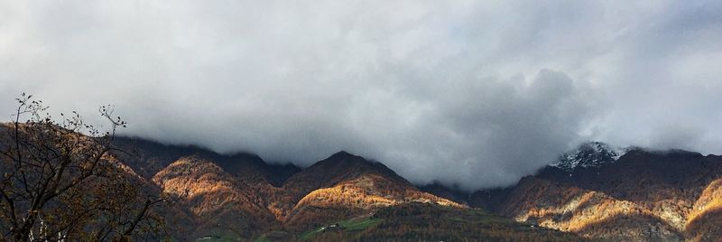 Panoramic view of mountains against sky