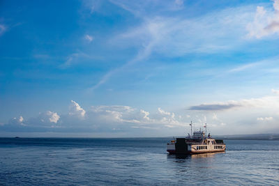 Ship in sea against sky