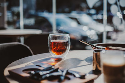 Drink on table at restaurant