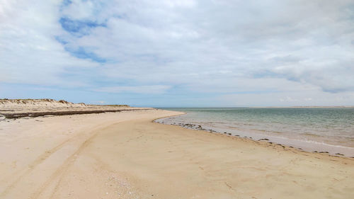 Scenic view of beach against sky