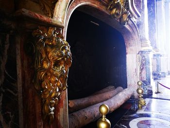 Close-up of buddha statue in temple