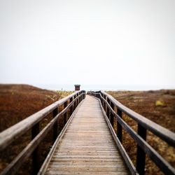 Boardwalk against clear sky