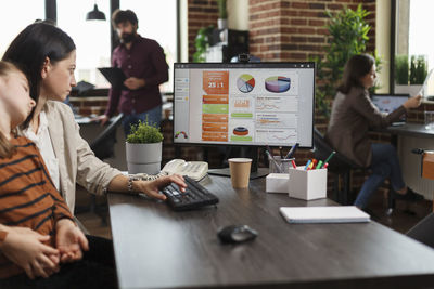 Businesswoman working at office