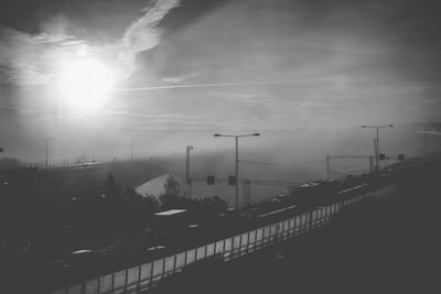 Railroad tracks against sky