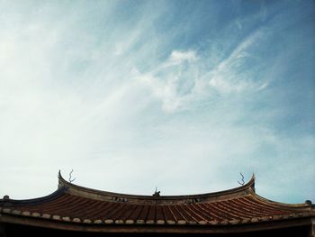 Low angle view of temple building against sky