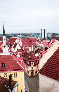 Toompea hill with tower pikk hermann, cathedral church  tower of st. olaf church, tallinn, estonia