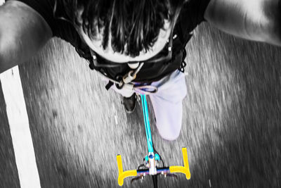 Close-up of woman standing in pond