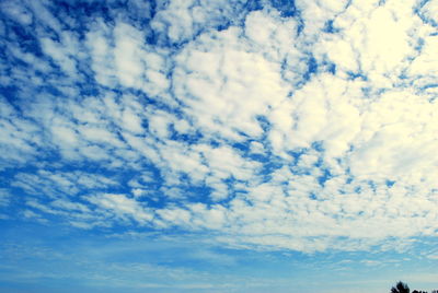 Low angle view of clouds in blue sky