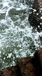 Close-up of water drops on white background