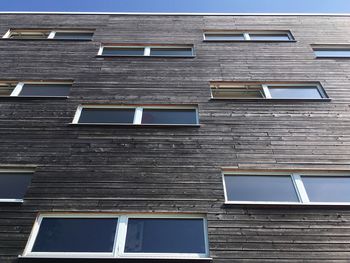 Low angle view of windows on building