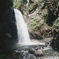 Scenic view of waterfall