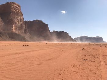 Scenic view of desert against sky