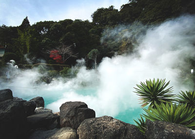 Scenic view of waterfall
