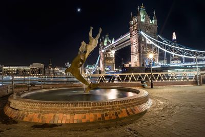 Illuminated city at night