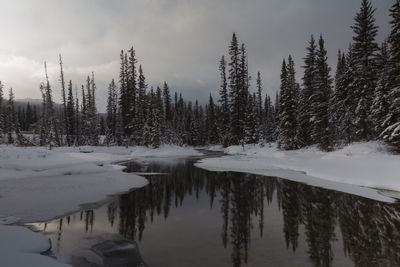 Scenic view of frozen lake against sky