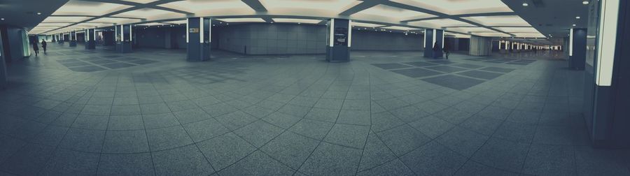 Interior of empty subway