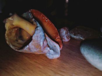 Close-up of food on table